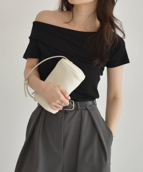 Rib Asymmetry Neck Tops t1911-423
