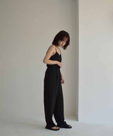 Highwaist Tuck Pants（Black）【セットアップ着用可能】 bo2000-83