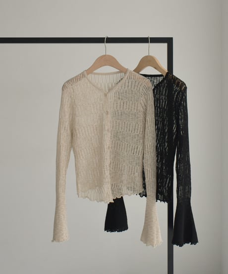 Bell Sleeve Sheer Knit Cardigan t1911-461