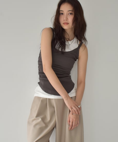 Side Gather Camisole Tops t1911-390