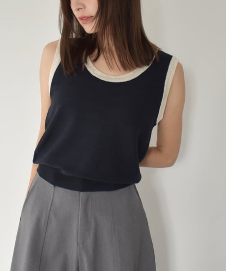Bicolor Slub Knit Tank t1911-408