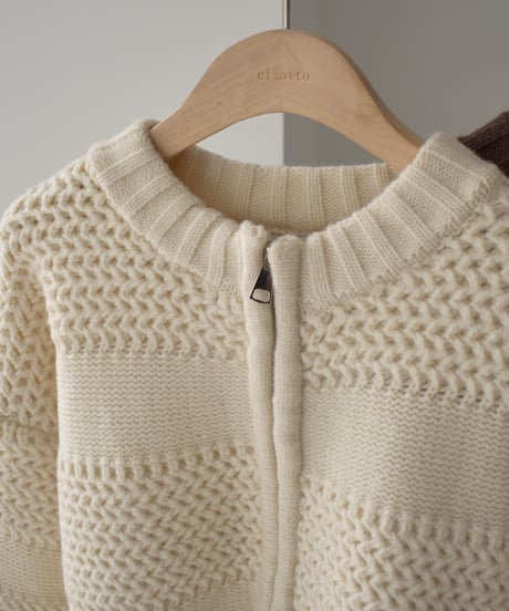 Front Zip Knit Cardigan t1911-492