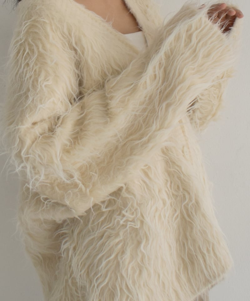 Hairy Shaggy Knit Cardigan t1911-314 | cizatto