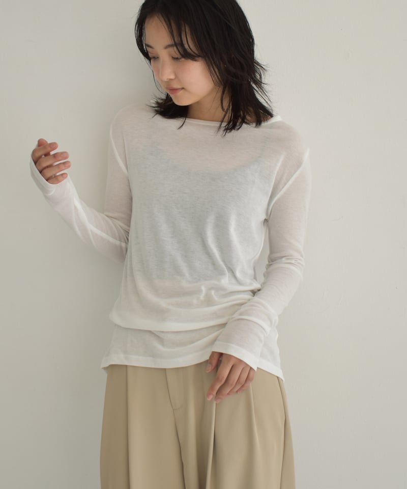 トップス papier Sheer Honey / White Sheer Honey / White ブラウス papier トップス - トップス