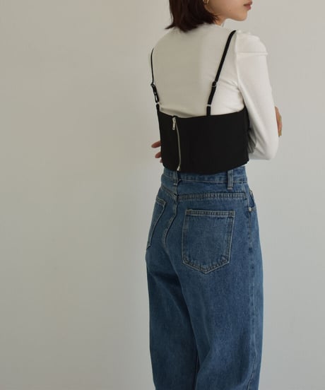 Back Zip Camisole（Black）【セットアップ着用可能】 t1911-181