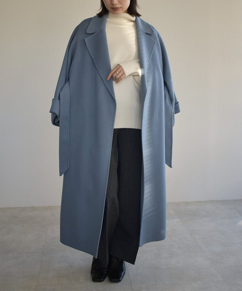 Wool Gown Coat（Blue） | cizatto