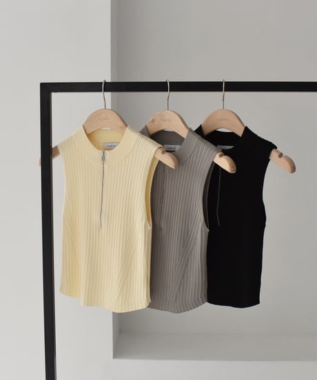 Half Zip Nosleeve Knit Tops t1911-289
