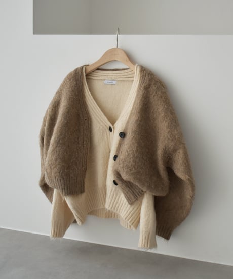 Vneck Shaggy Knit Cardigan t1911-491