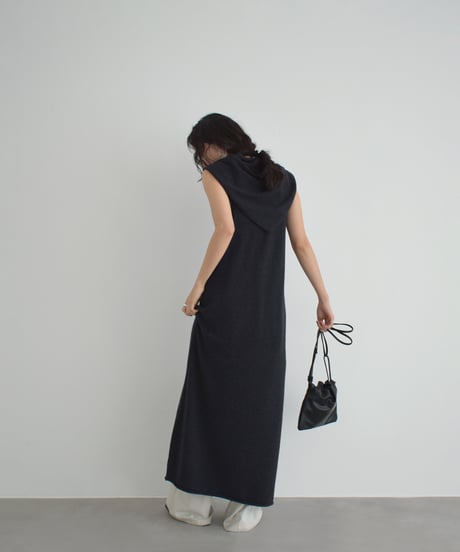 Stole Set Nosleeve Knit Onepiece op-0202009561