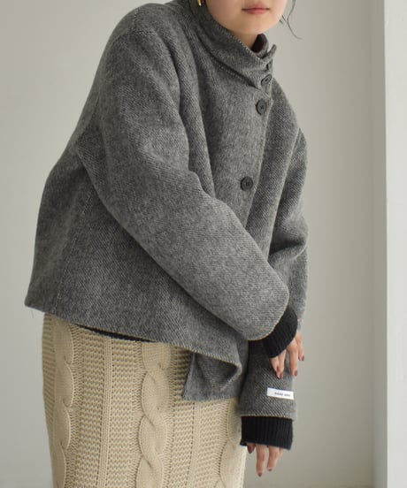 Wool Stand Collar Short Coat