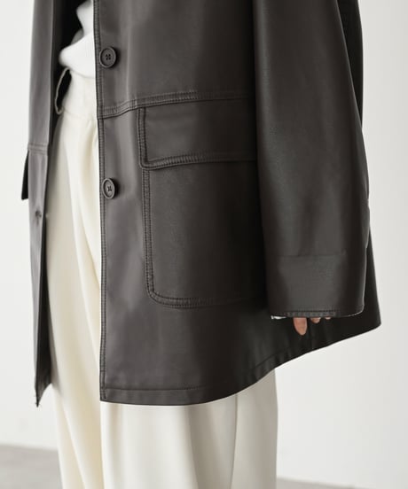 Fake Leather Over Jacket t1911-498
