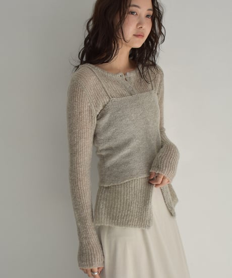 2piece Sheer Knit Cardigan t1911-344