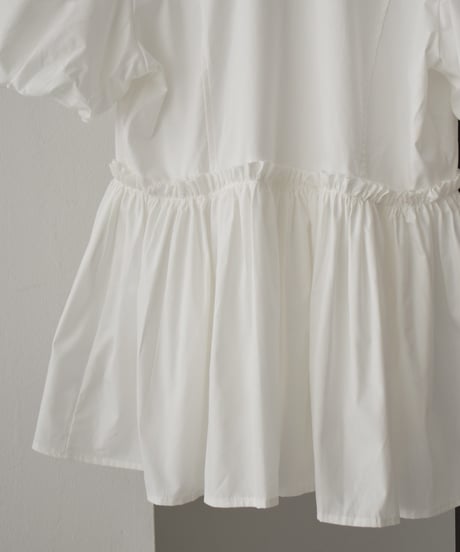 Front Ribbon Puffsleeve Blouse t1911-359
