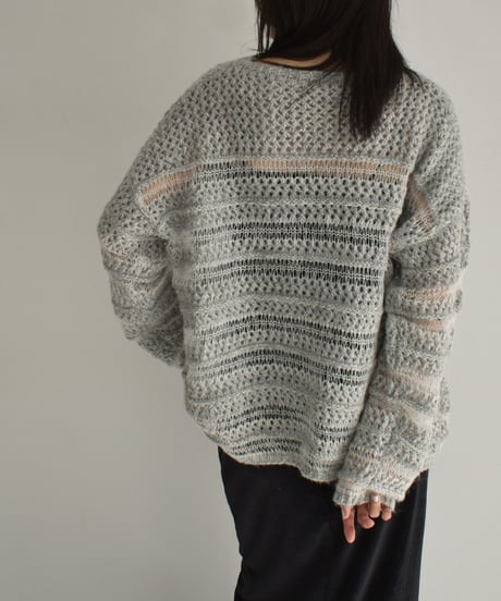 Spangle Mesh Panel Knit t1911-329