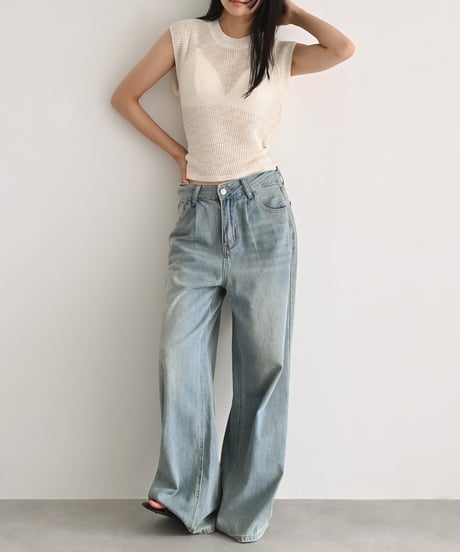 Back Ribbon Mesh Tops t1911-548