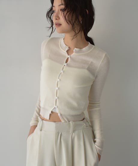 Sheer Rib Knit Cardigan t1911-494