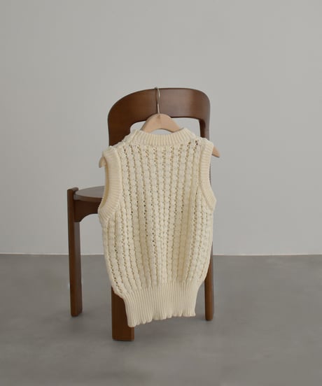 Lace Line Knit Vest t1911-495