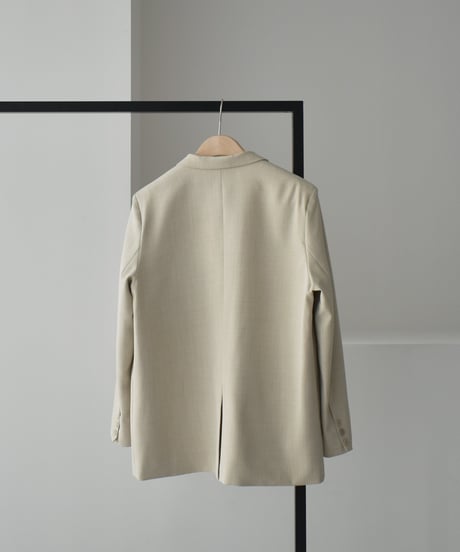 Linen Mix Double Breasted Jacket（Light beige） t1911-518