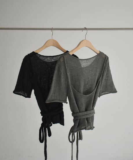 Layered Halfsleeve Sheer Knit t1911-435