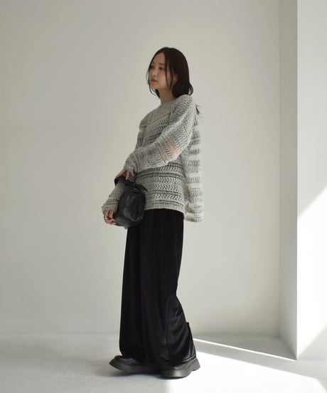 Spangle Mesh Panel Knit t1911-329