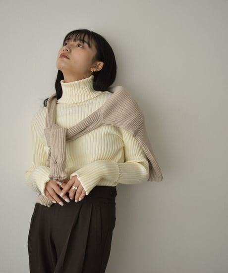Fingerhole Turtle Neck Knit t1911-155