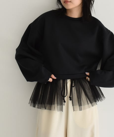 Tulle Hem Sweat Pullover t1911-255