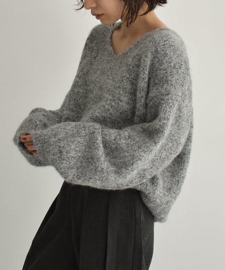 Melange Vneck Loose Knit t1911-485