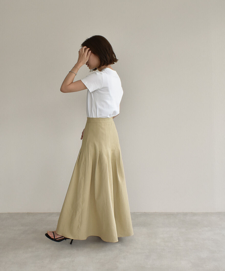 Pleats Flare Long Skirt | cizatto 