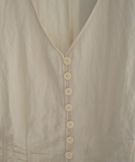 Shirring Waist Front Button Vest t1911-429