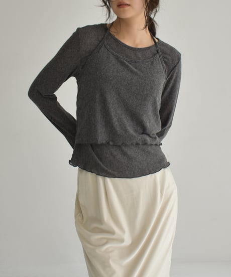 Sheer Layered Long Sleeve t1911-447