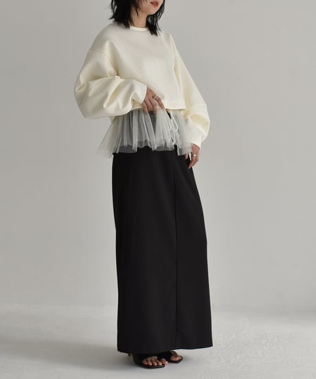 Tulle Hem Sweat Pullover t1911-255