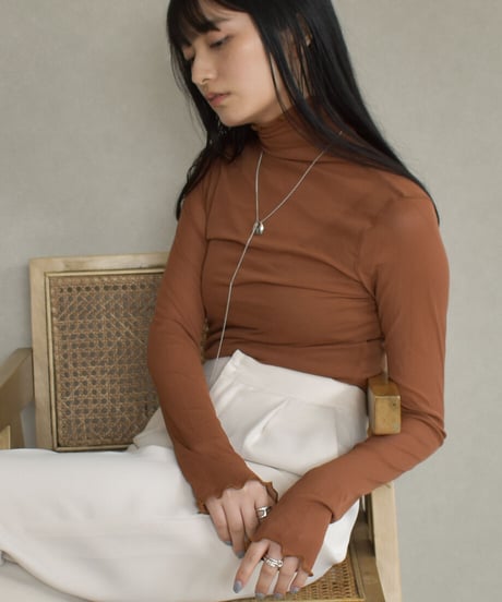 Sheer Turtleneck Tops t1911-138