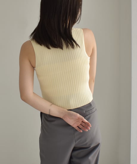 Half Zip Nosleeve Knit Tops t1911-289
