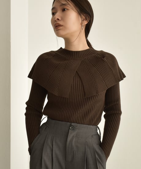 Cape Collar Knit Tops t1911-226