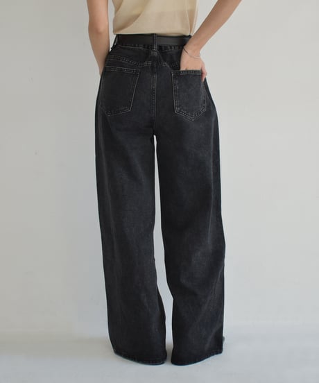 Wide Straight Black Denim bo2000-138