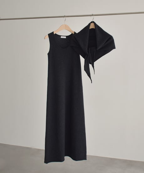 Stole Set Nosleeve Knit Onepiece op-0202009561