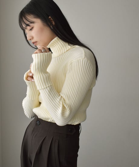 Fingerhole Turtle Neck Knit t1911-155