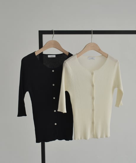 Half Sleeve Rib Knit Cardigan t1911-397