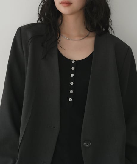 Henry Uneck Rib Knit Tops t1911-504