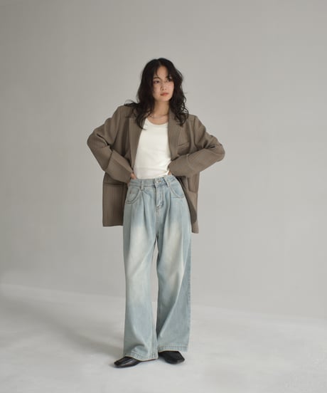 UNeck Rib Knit Tops t1911-437