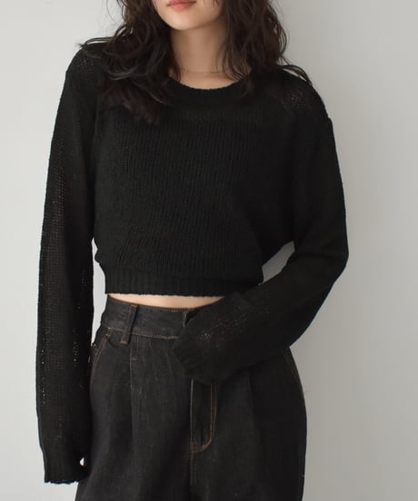 Back Ribbon Knit Pullover t1911-446