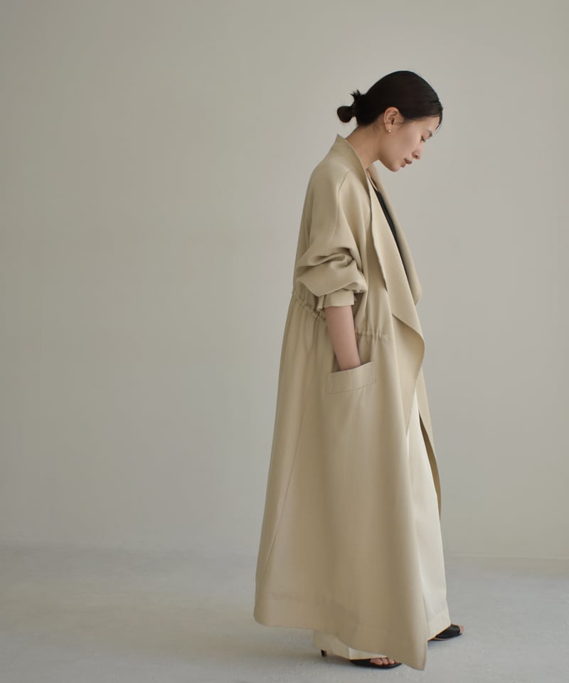 Drawstring Spring Long Coat c1911-46 | cizatto Drawstring Spring Long Coat c1911-46 | cizatto