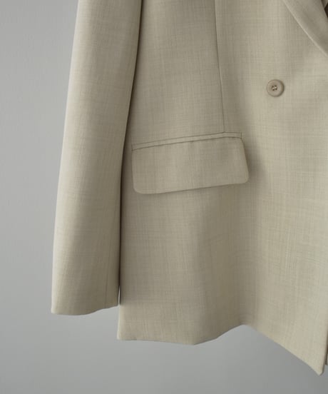Linen Mix Double Breasted Jacket（Light beige） t1911-518
