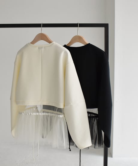 Tulle Hem Sweat Pullover t1911-255