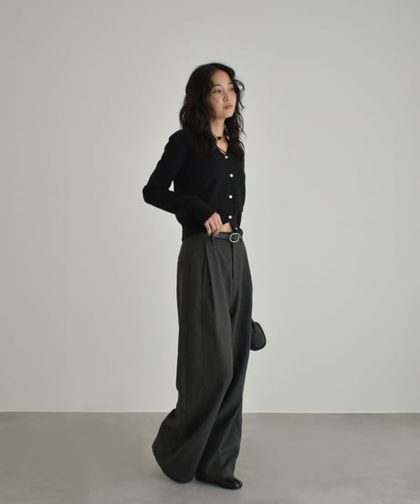 Wool Tuck Wide Pants bo2000-183
