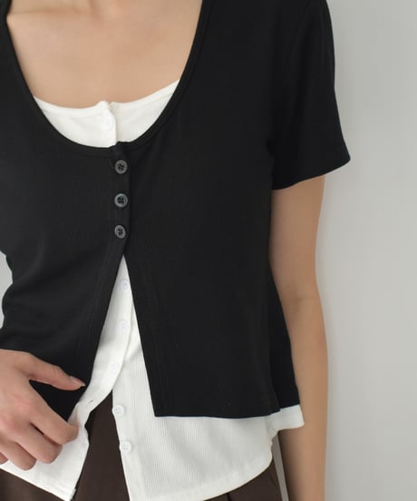 Layered Design Compact Cardigan t1911-427