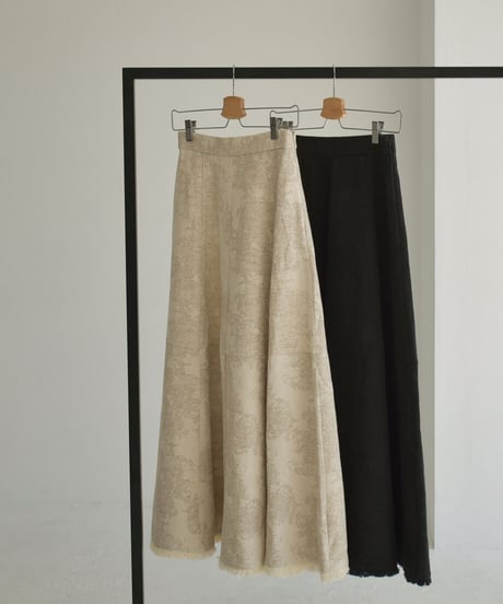 Cottonlinen Jacquard Flare Skirt【セットアップ着用可能】 bo2000-91
