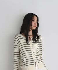 Key Neck Border Knit Cardigan t1911-515