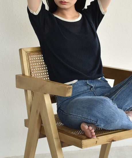 Bicolor Rib Knit Pullover t1911-70