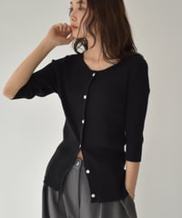 Half Sleeve Rib Knit Cardigan np-t1911-397
